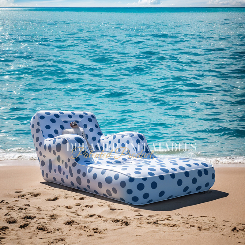 Comfortable Inflatable Outdoor Beach Lounger Floating Wave Point Sunbathing Chair