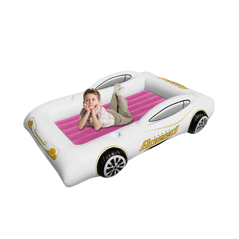 Factory Custom Inflatable Airbed for Kids Racecar Toddler Travel Bed with Sides for Camping Car Travel