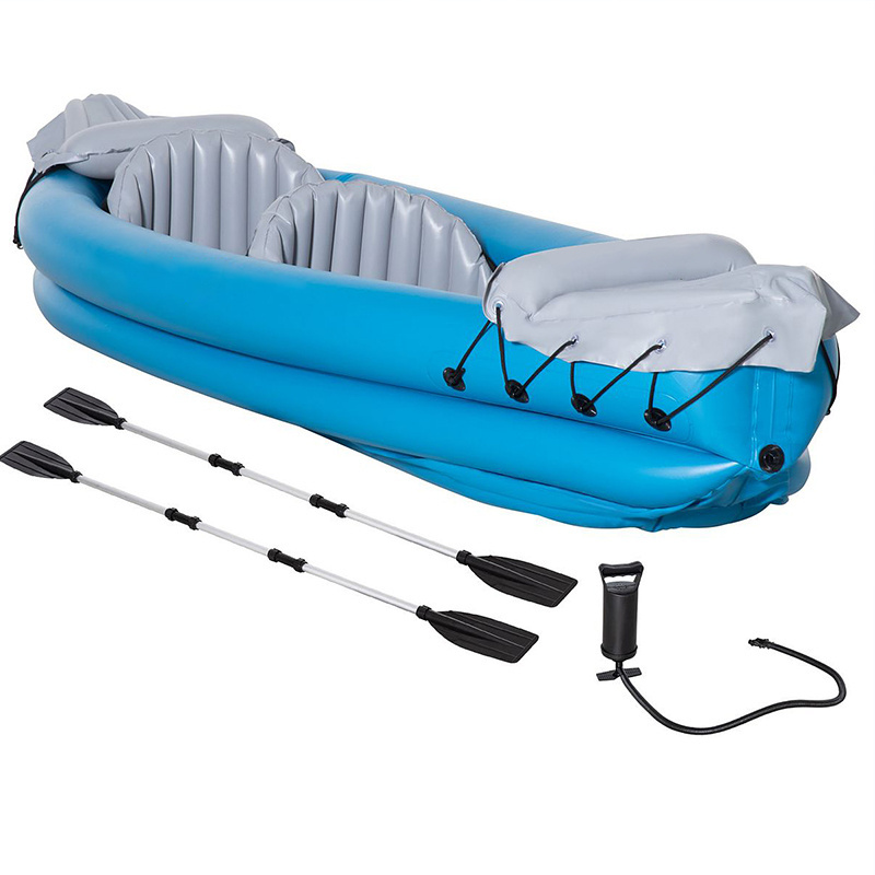 2 Person Inflatable Canoe, Inflatable Boat Kayak Set with 2 Aluminum Oars