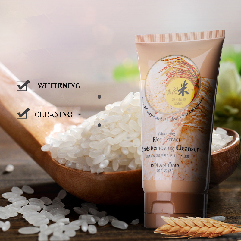 Pure Rice Extract Whitening Face Cleanser OEM Skin Care Deep Cleansing and Oil Control Pore Cleanser Lightening Daily Vegan