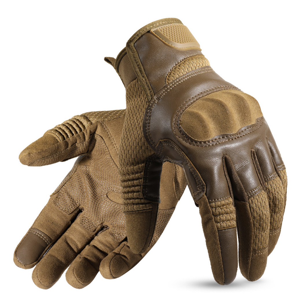 Wholesale PU Leather Tactical Gloves Touch Screen Hard Shell Full Finger Glove Combat Driving Bicycle Mittens Men