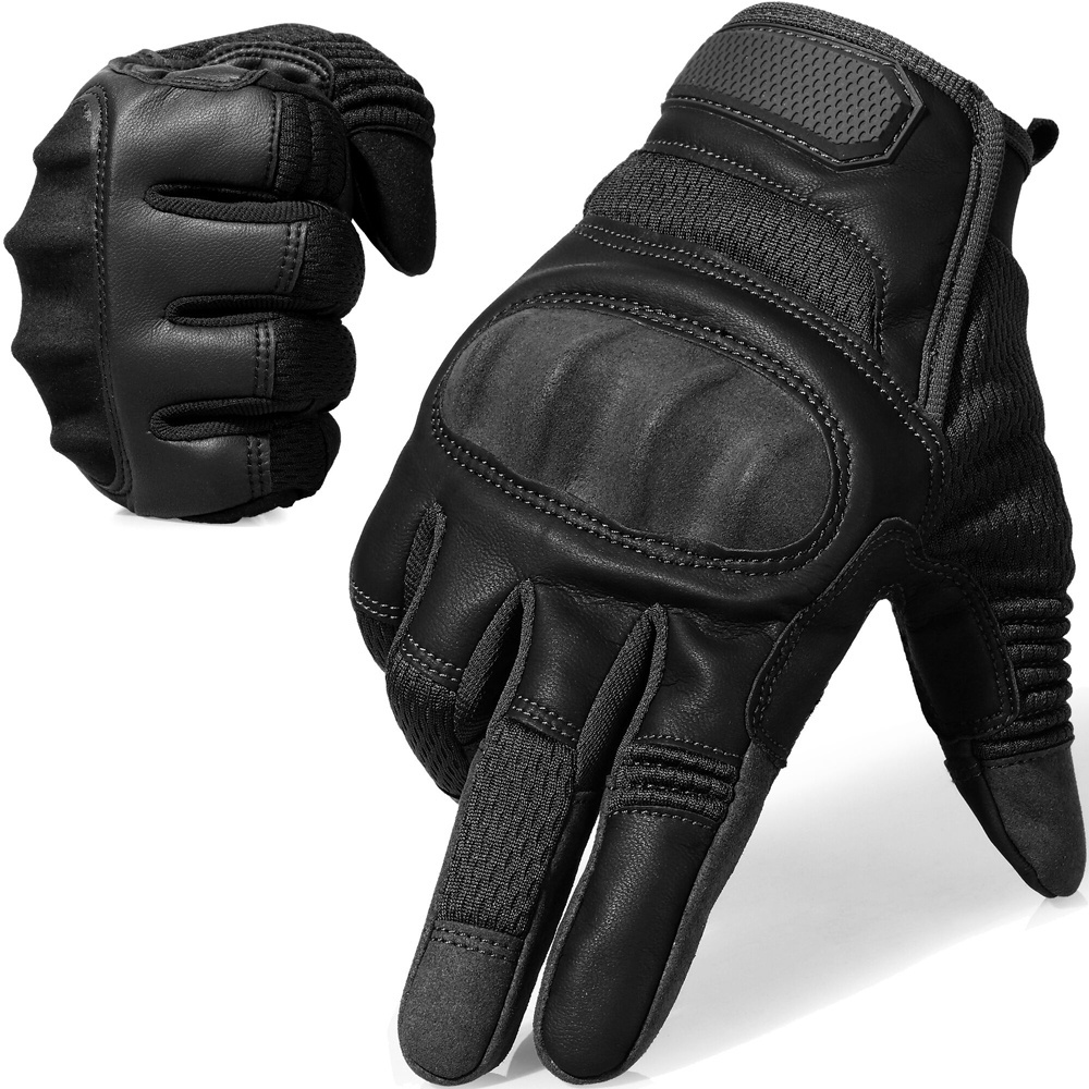 Wholesale Touch Screen Tactical Gloves Shooting Work PU Leather Full Finger Glove Protect Gear Men Mittens