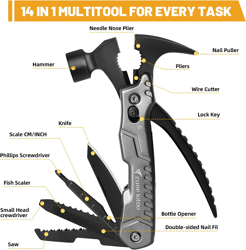 Christmas Multitool Equipment Tools Survival Gifts Ideas for Men Dad Boyfriend Husband Multi Function tool Outdoor Knife Set Axe