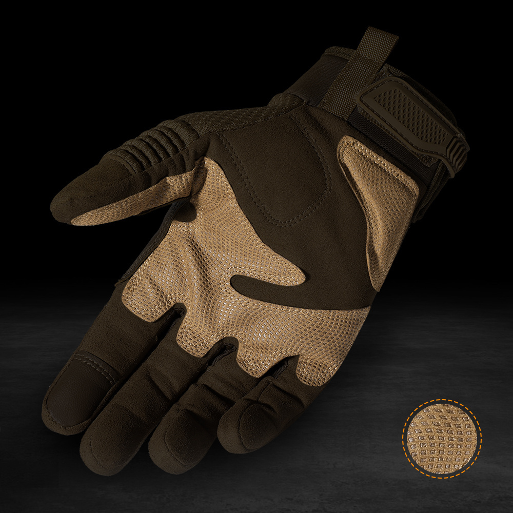 Wholesale PU Leather Tactical Gloves Touch Screen Hard Shell Full Finger Glove Combat Driving Bicycle Mittens Men