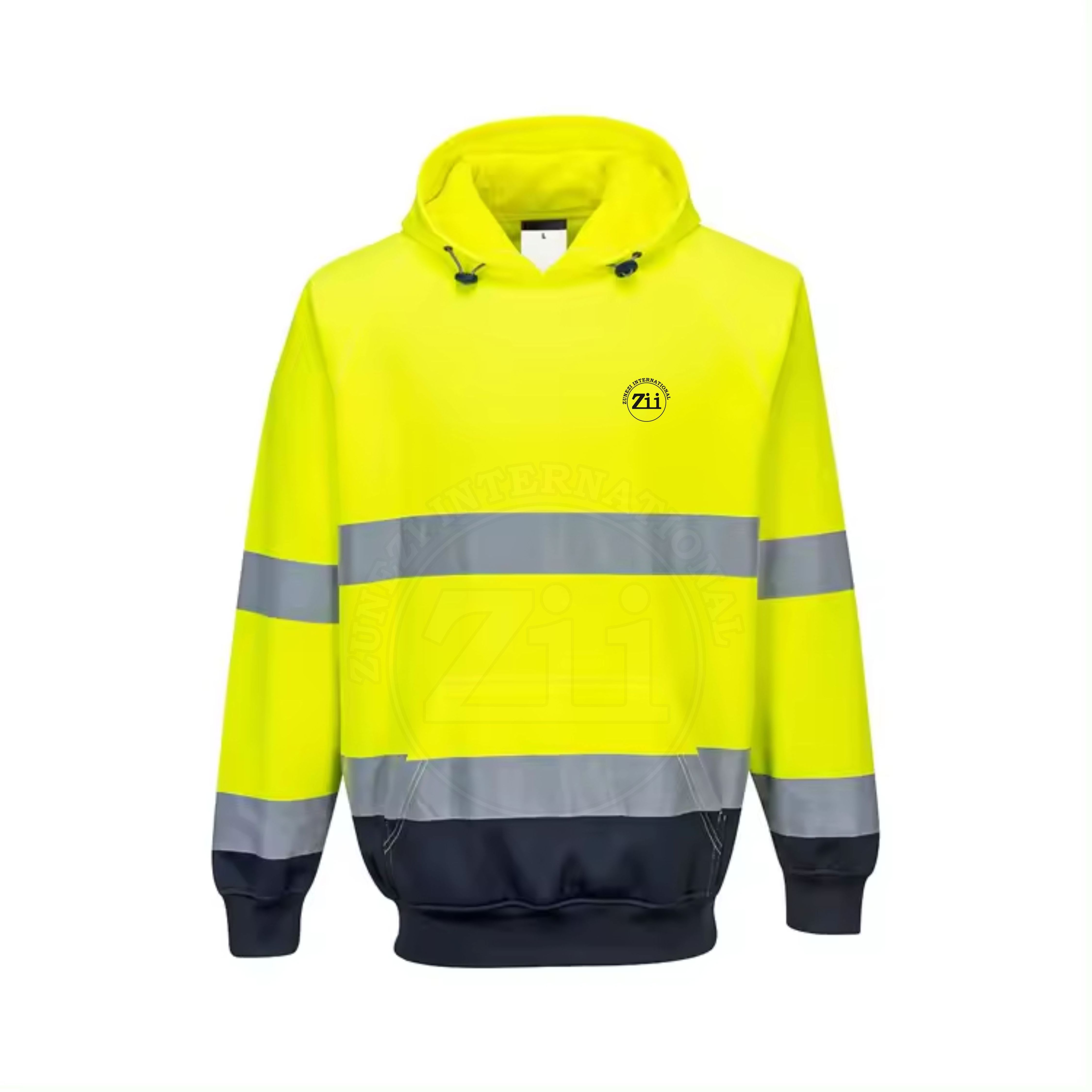 Men Reflective High Visibility Safety Hoodie Wholesales Custom Logo Construction Hi Vis Long Sleeve Orange Work Reflective