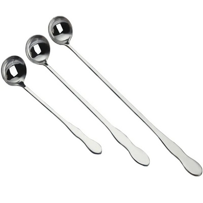 Stainless Steel Long Handle Mixing Spoon Cocktail Stirring Spoon Honey Spoon Long Handle Ice Cream Scoop