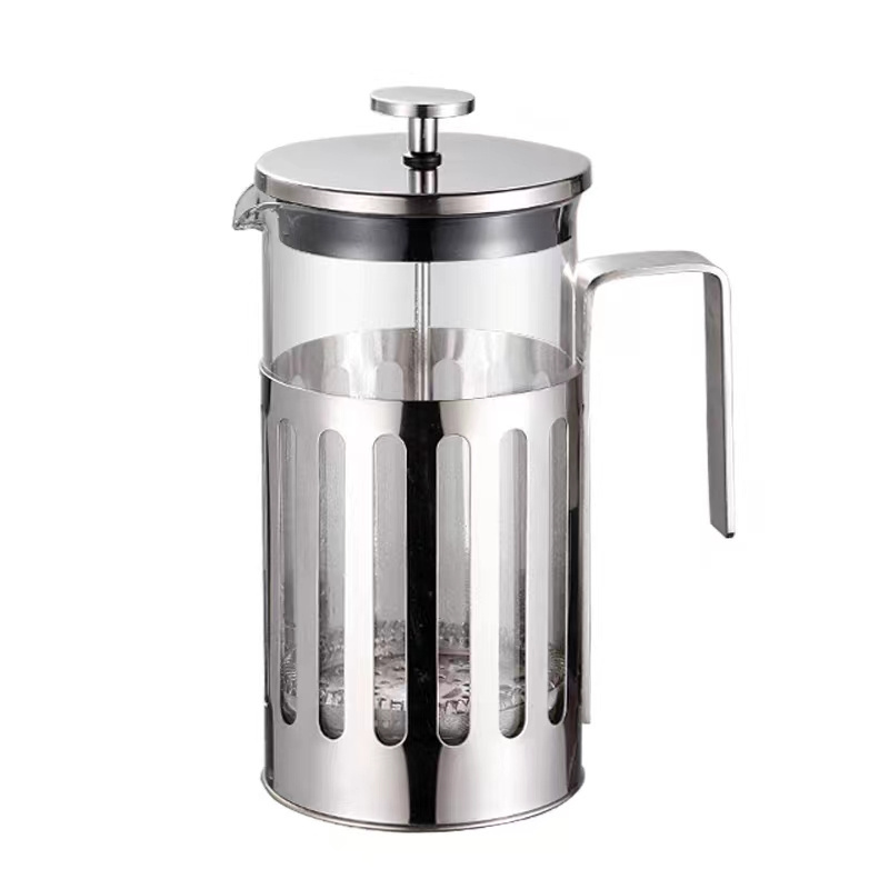 Glass French Press Coffee Maker, Stainless Steel Coffee Press Coffee and Tea Maker French Press