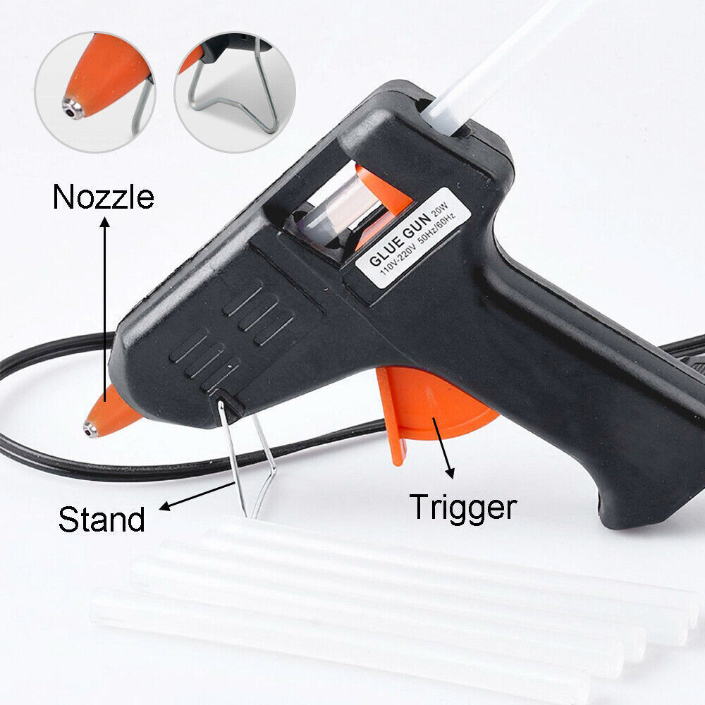 Hot-Melt Glue Gun DIY Hobby Craft with Electric Trigger & 100 Free Glue Sticks for Adhesive Applications