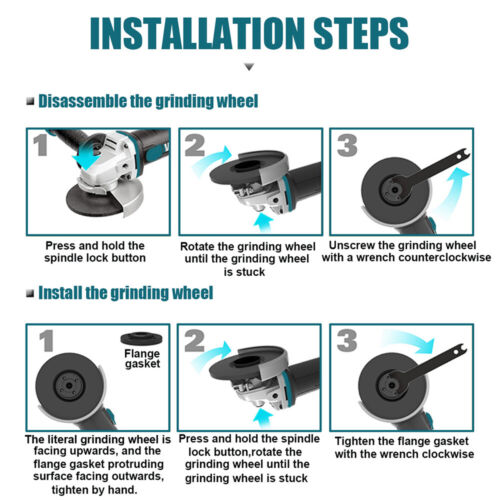 18v/21v 125mm Brushless Angle Grinder Two Batteries Charger Powerful Electric Tool Amoladora Angular Grinders Power Tools