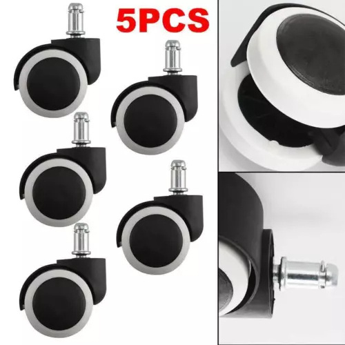 5PCS 50mm Twin Office Chair Seat Replacement Spare Double Castor/Caster Wheels