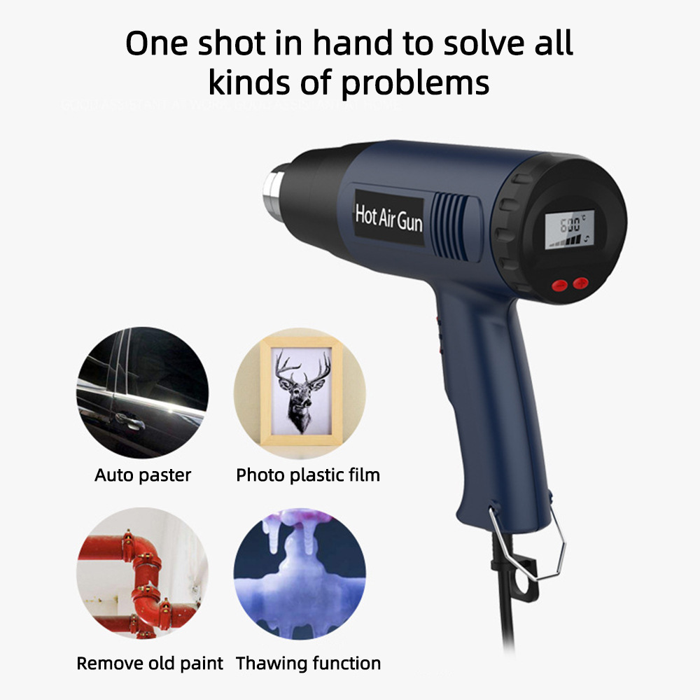 2000W Electric Hot Air Heat Guns Variable Temperature Paint Stripper + 4 Nozzle