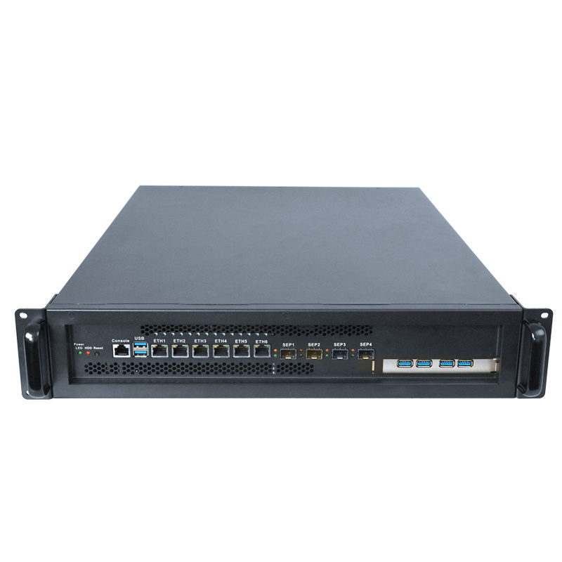 Zunsia Network Security 2U Rack Mount Case 4*SFP 10G PCIE Server Chassis 6LAN 12th  LGA1700 H670 X86 Industrial Firewall Mini PC