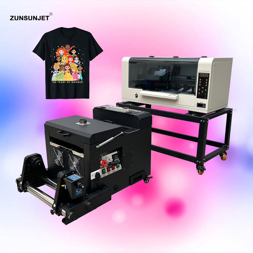 Zunsunjet digital  In Desktop Dtf Printer I3200 2 Head 30Cm 13 In Dtf Printer And Shaker A3 Plus With Oven