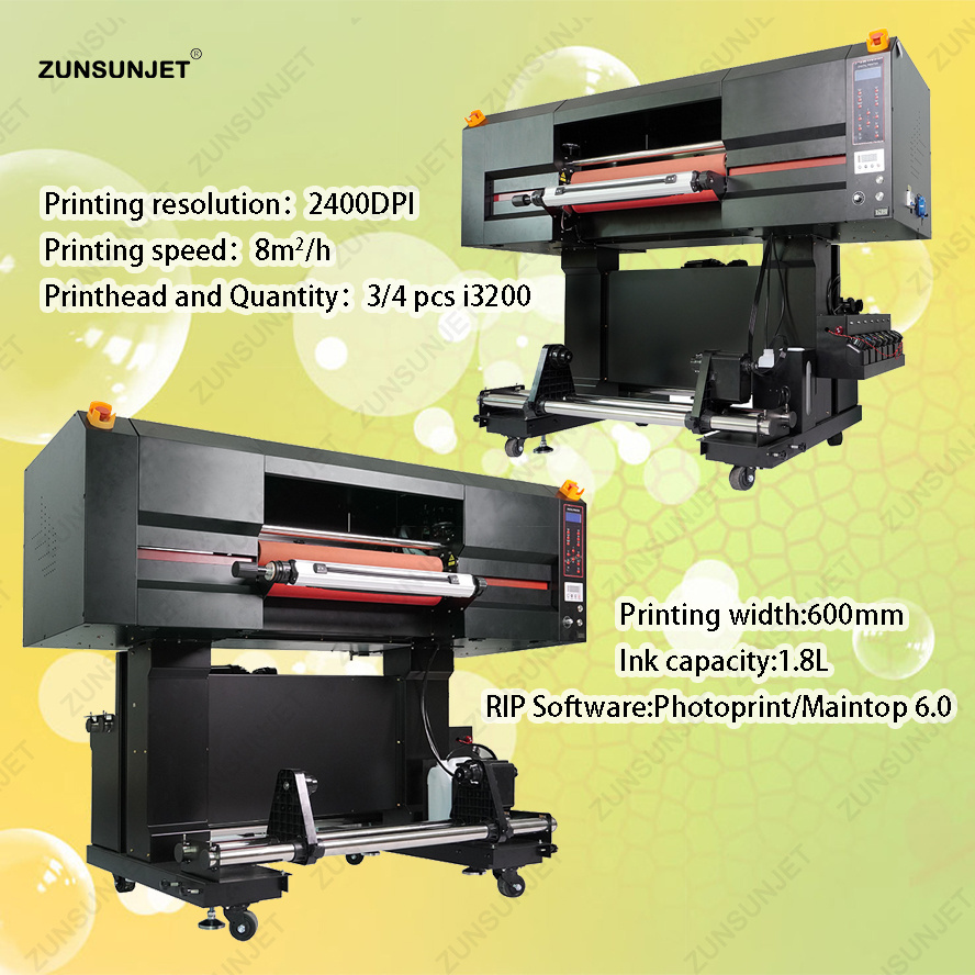 new digital a1 24 inch 60cM 60 cm 3 4 heads i3200 roll to roll uvdtf uv dtf sticker printing printer with laminator uv dtf