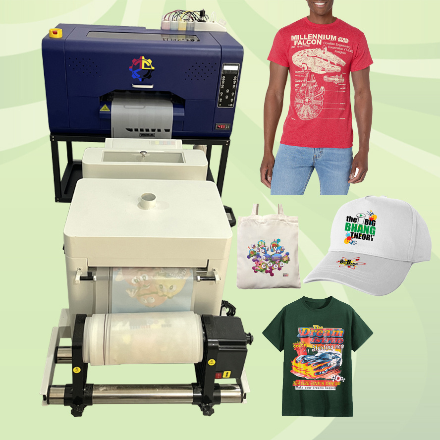 desktop compact combined a3 30cm graphic t shirt dtf cloth printer  printing machine with dtf dryer