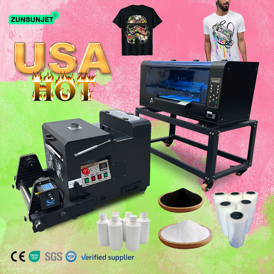 digital Full Automatic Digital Te Tshirt And Hoodie Plastisol Heat Transfer 12 Inch Dual Xp600 Printer Heads Dtf Printer