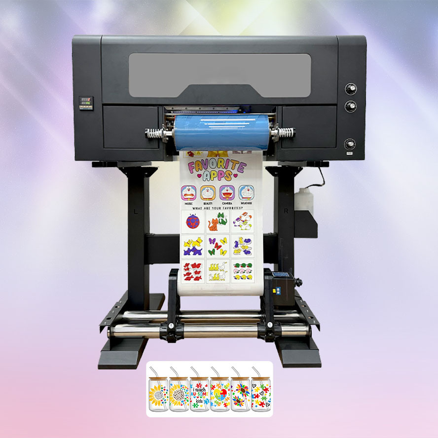 Zunsunjet  330Mm Dtf Uv Printer 3 Heads Xp600 Printing Machine For Glass Bottles