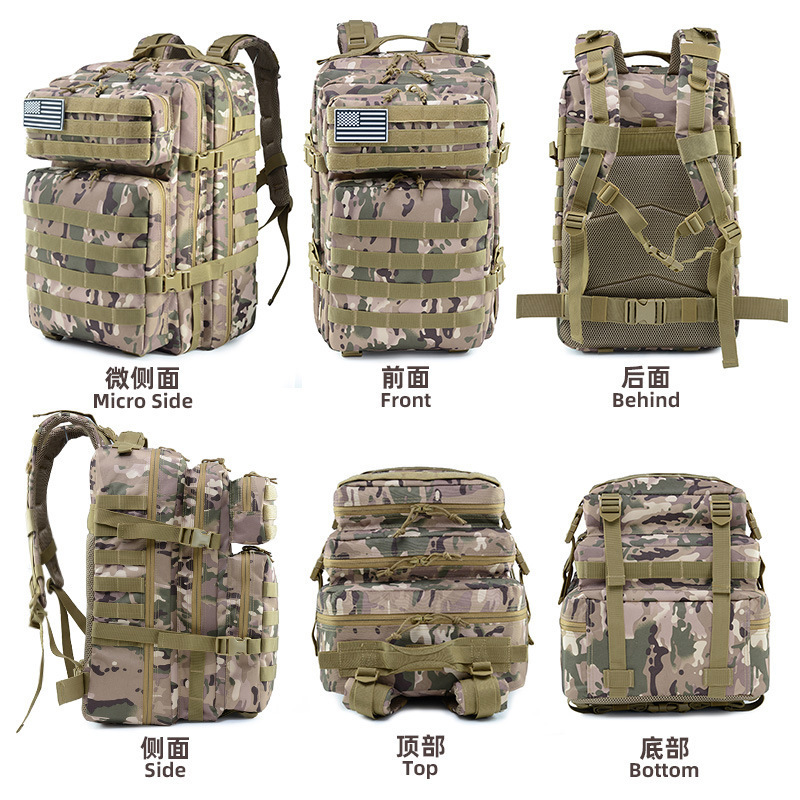 3P Survival Multicam Hunting Men Oxford Messenger Logo Rucksack 25L Tactical Backpack