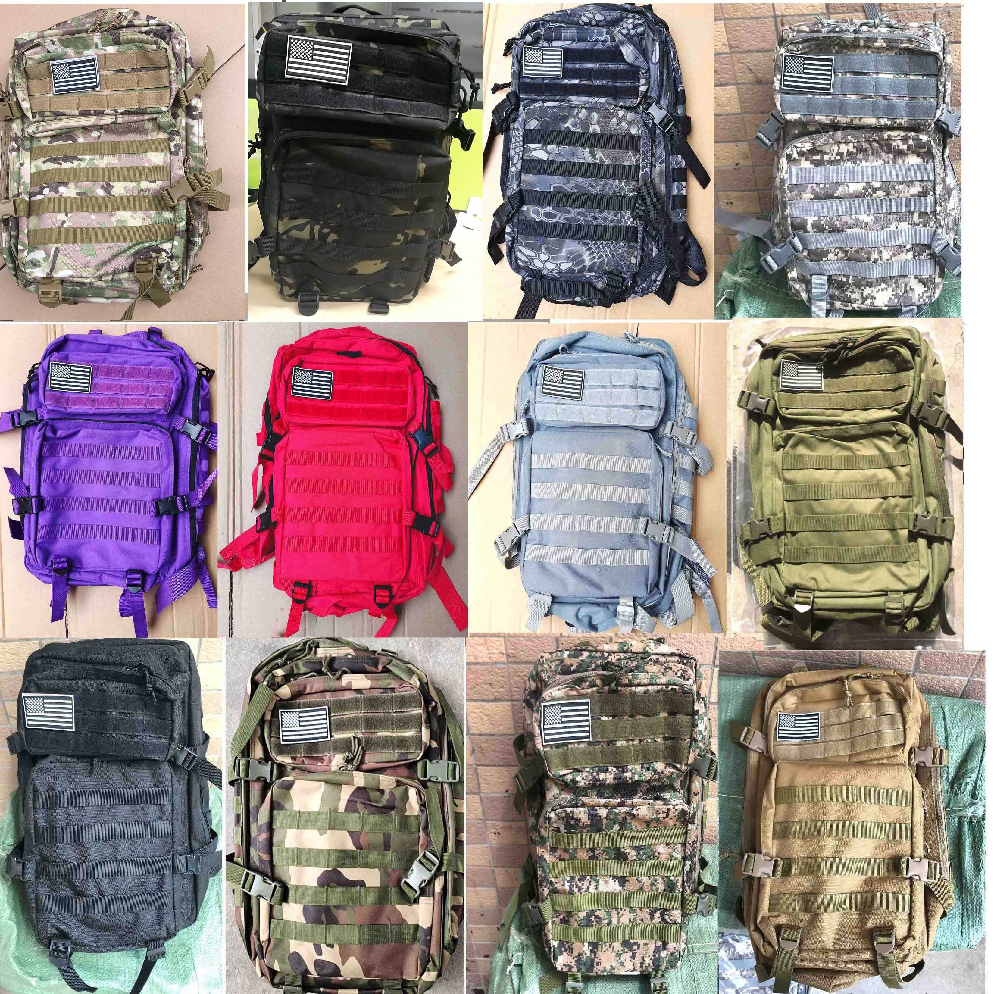 Rip-Away Sport Oxford Climbing Shoulder Survival Camouflage Logo Rucksack Tactical Backpack 45L Green