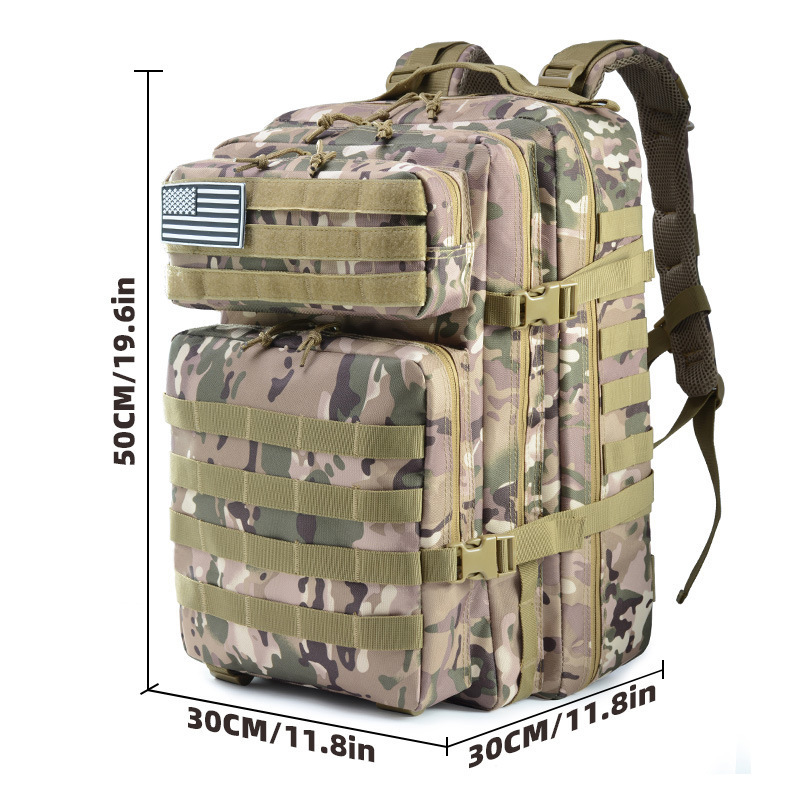 3P Survival Multicam Hunting Men Oxford Messenger Logo Rucksack 25L Tactical Backpack