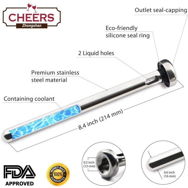 Foodgrade 304 Stainless Steel Beer Chiller Sticks for Bottles, Beer Brewing Wort Chillers, Suitable for Most Beer Bottle