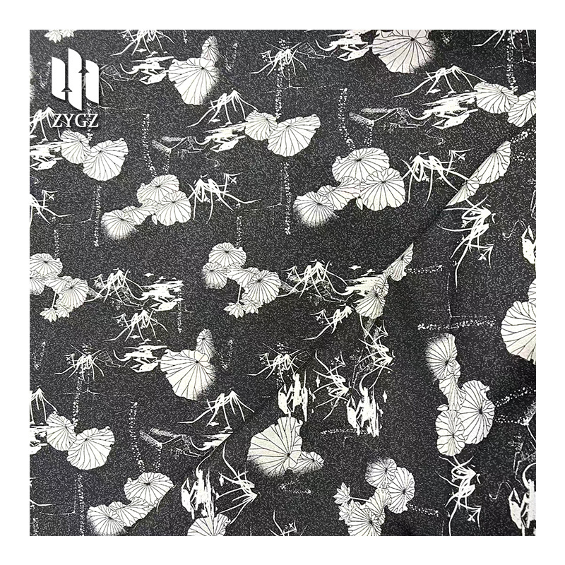 New Design Chinese Traditional Ink Painting Lotus Leaf Jacquard Fabric Brocade for dress Cheongsam Formal Suits