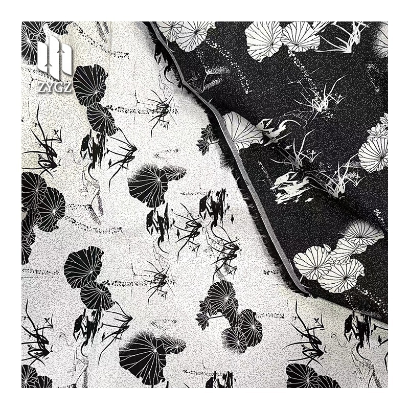 New Design Chinese Traditional Ink Painting Lotus Leaf Jacquard Fabric Brocade for dress Cheongsam Formal Suits