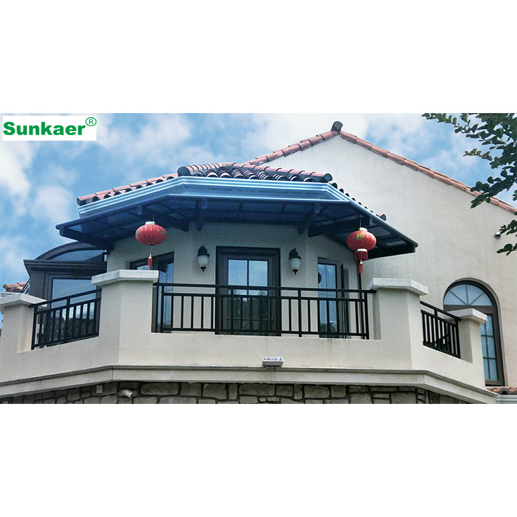 New design top end solid aluminum alloy outdoor event sunshade rain shelter balcony design canopy