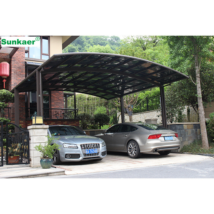 Promotional high snow load aluminum assembled high-grade carport/patio cover canopy Plastic Shed car shelter for sale