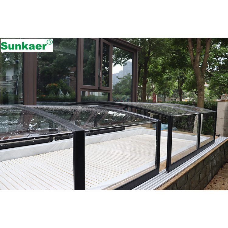 Quality ensured Cheap price hot sale outdoor movable safety pool enclosure swimming pool cover Winter Glass Sunroom