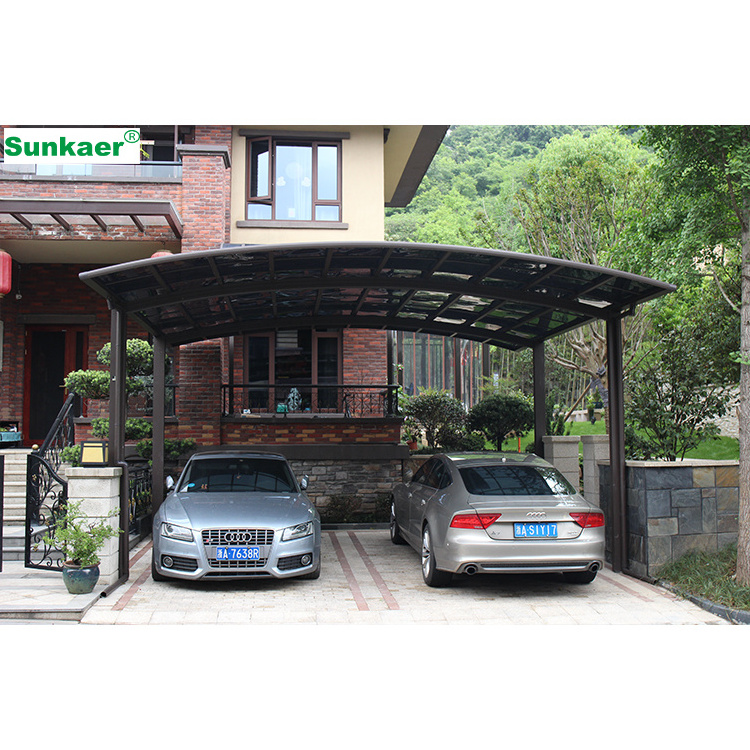 Promotional high snow load aluminum assembled high-grade carport/patio cover canopy Plastic Shed car shelter for sale