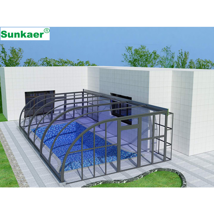 High end quality outdoor retractable enclosure winter swimming safety pool cover Swimming Pool Cover Automatic