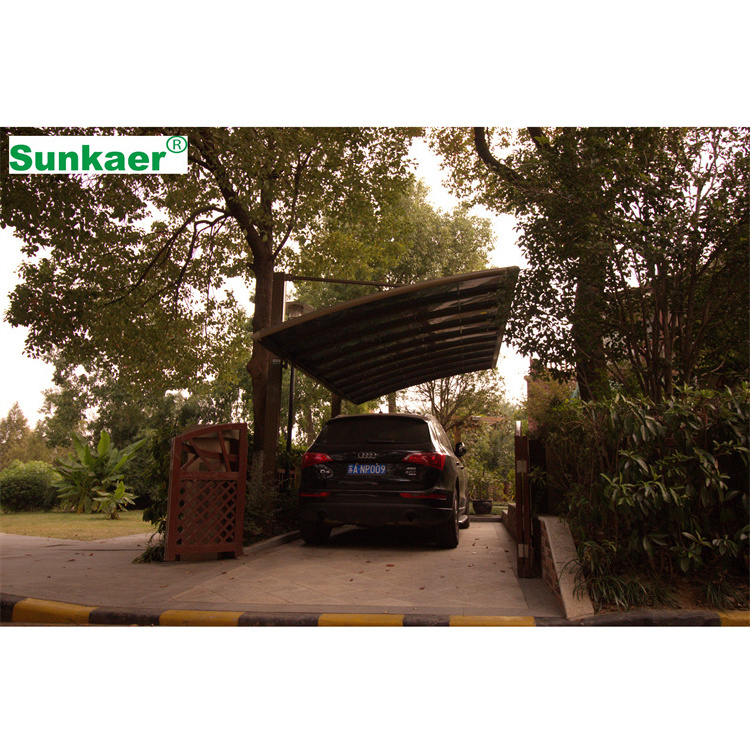 New designs outdoor aluminum garage carport car shelter Parking shed single sloped auto carports Polycarbonate Roof