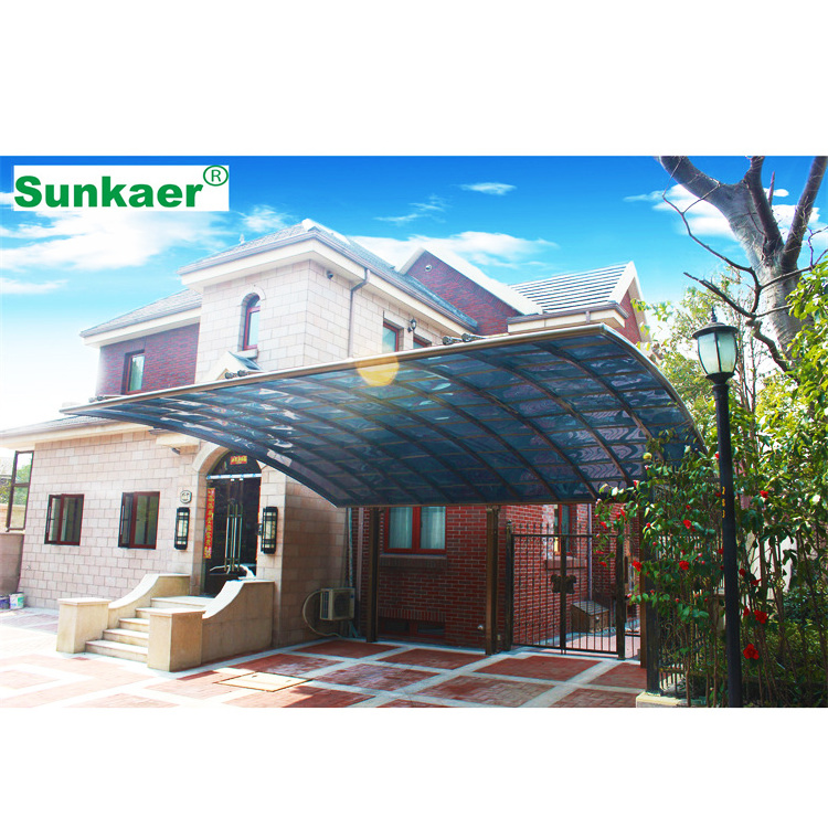 Quality high light transparency metal carport attached to garage car shed Aluminum Metal Carport Replacement Parts