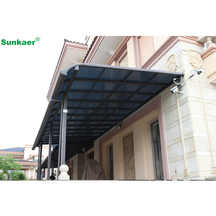 Quick shipment UV blocked metal frame terrace gazebo canopy patio awning Aluminum Polycarbonate Awning Canopy Shade Cover