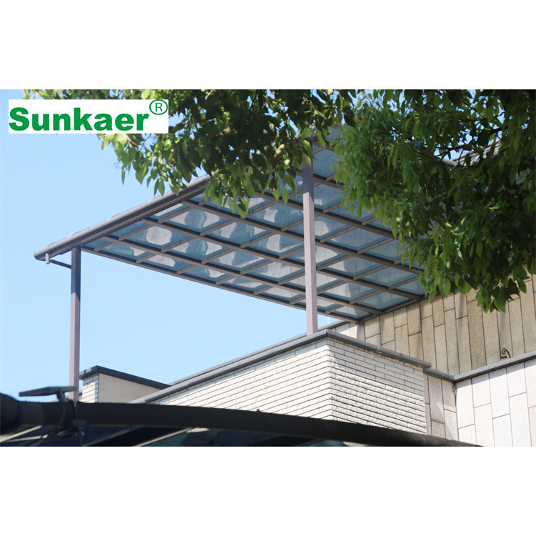 Top Quality Uv Polycarbonate Shades Canopy Manufacturer sales polycarbonate outdoor balcony hard top aluminum awning canopy