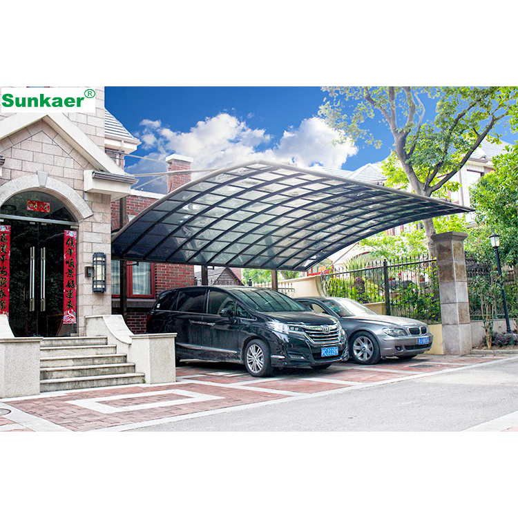 Aluminum polycarbonate car port sun shade membrane structure car shed double carport aluminium Canopy Tent