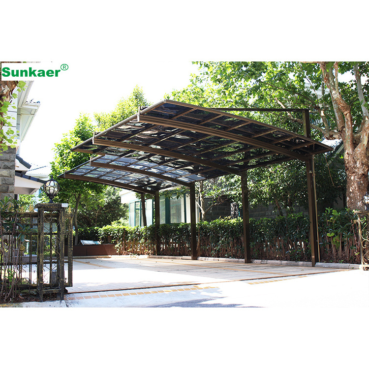 Top rated high snow load polycarbonate sheet modern outdoor gazebo curved carports car shed parking roof