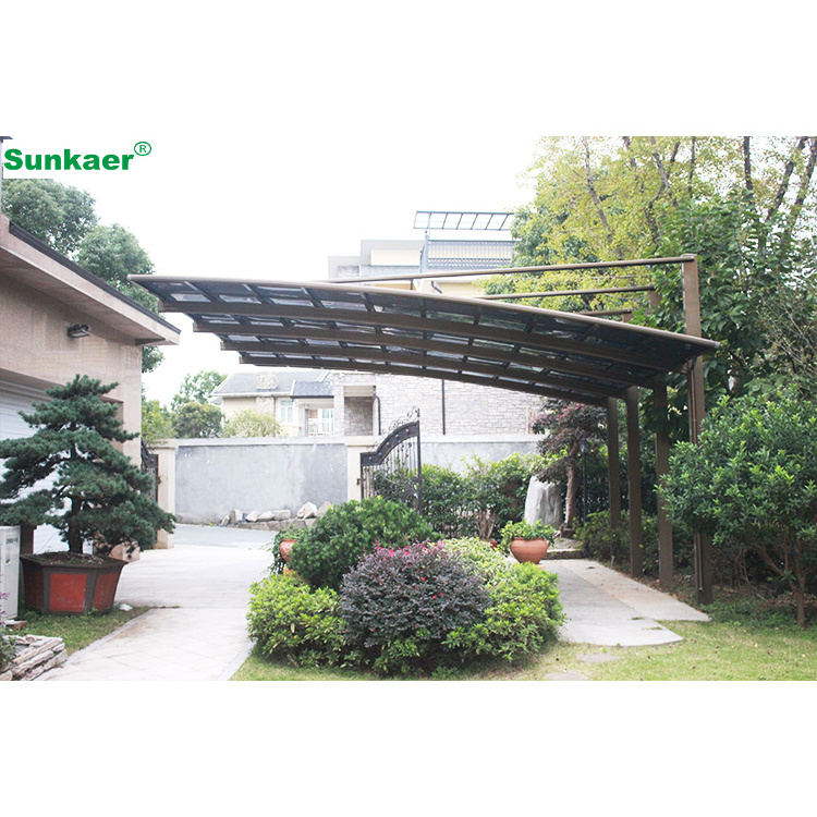 Top rated high snow load polycarbonate sheet modern outdoor gazebo curved carports car shed parking roof