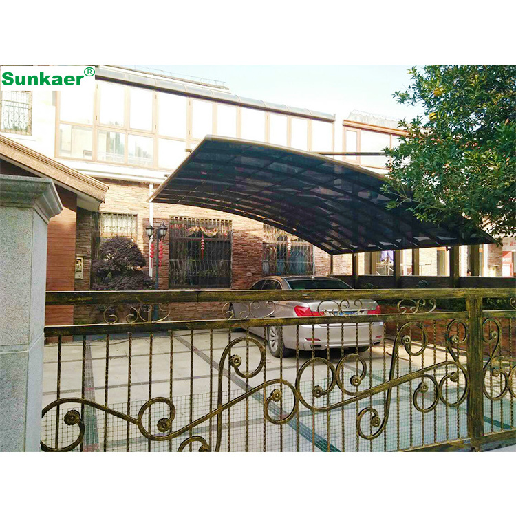 Sun shade driveway gate canopy carports polycarbonate car port aluminum car parking shed Metal Carports Sale