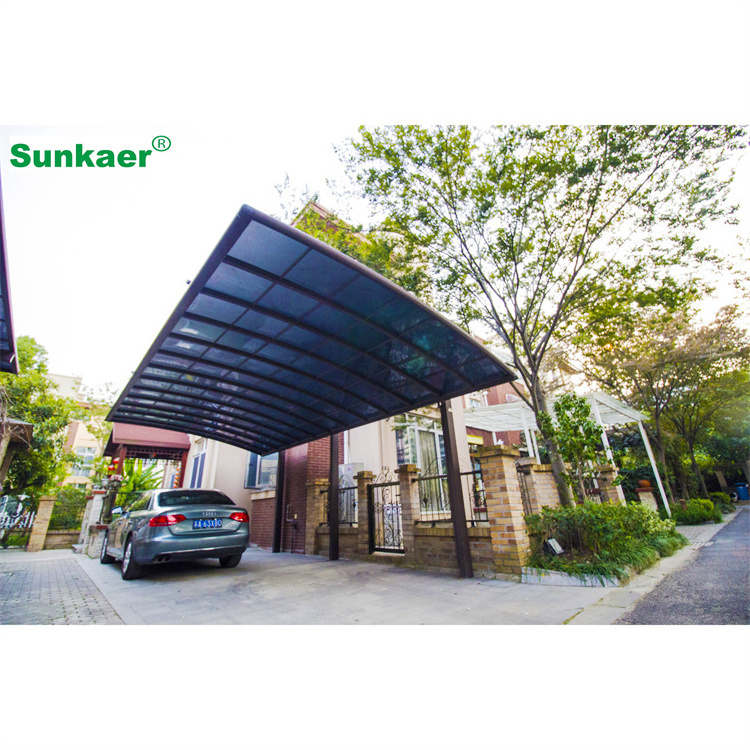 Quality high light transparency metal carport attached to garage car shed Aluminum Metal Carport Replacement Parts