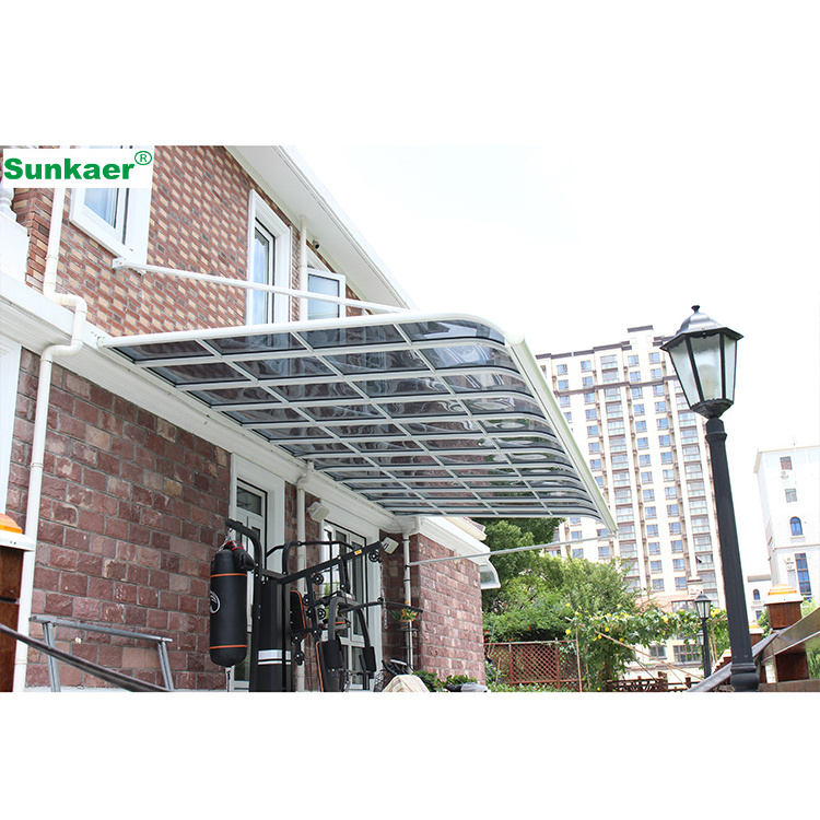 Wholesale anti rust deck lounger roof rainproof waterproof aluminium terrace Roofing Material Polycarbonate Canopy