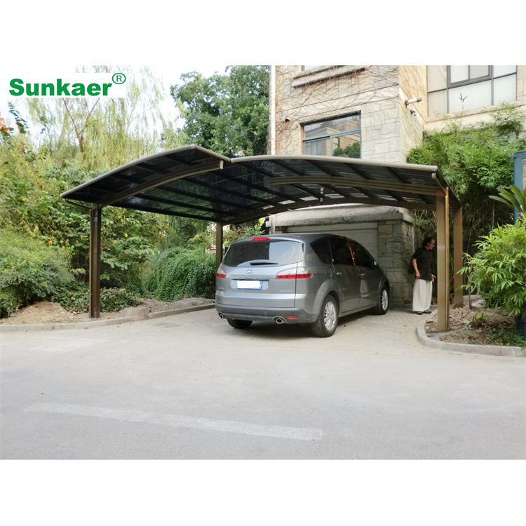 Outstanding quality fiberglass car parking shed shade net material aluminum carport parts