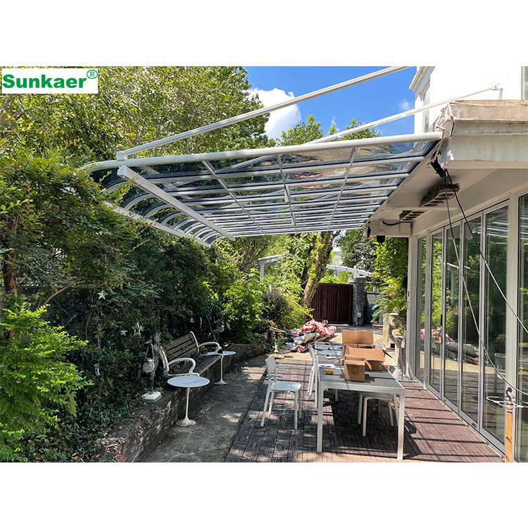 Wholesale anti rust deck lounger roof rainproof waterproof aluminium terrace Roofing Material Polycarbonate Canopy