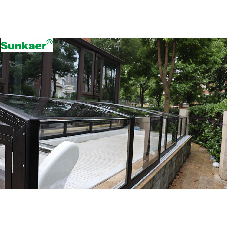 Quality ensured Cheap price hot sale outdoor movable safety pool enclosure swimming pool cover Winter Glass Sunroom