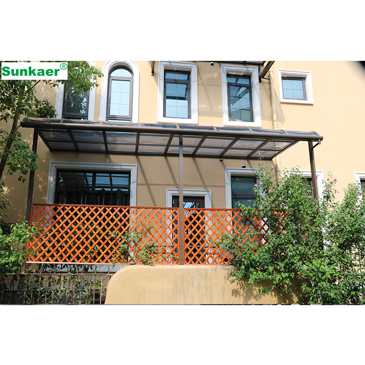 Quick shipment UV blocked metal frame terrace gazebo canopy patio awning Aluminum Polycarbonate Awning Canopy Shade Cover