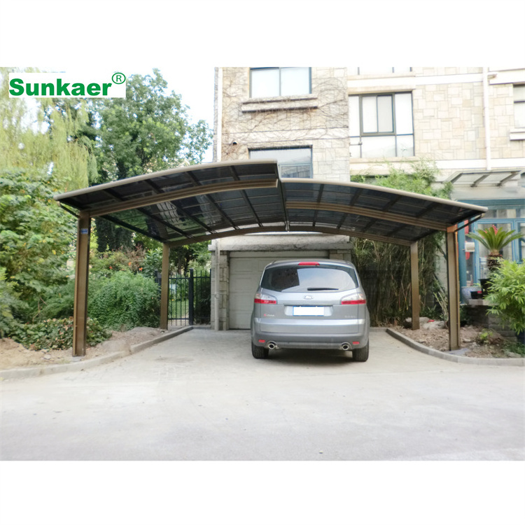 Outstanding quality fiberglass car parking shed shade net material aluminum carport parts