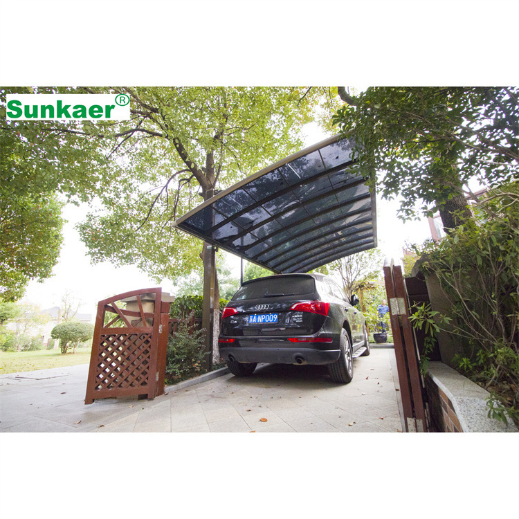 New designs outdoor aluminum garage carport car shelter Parking shed single sloped auto carports Polycarbonate Roof