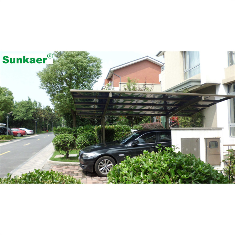 Cheap car parking shed steel canopy retractable awning outdoor carport polycarbonate