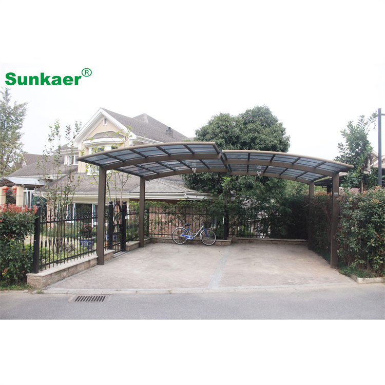 Outstanding quality fiberglass car parking shed shade net material aluminum carport parts